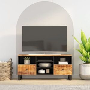 vidaXL Comodă TV, 100x33x46 cm, lemn masiv de mango și lemn compozit imagine