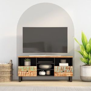 vidaXL Comodă TV, 100x33x46 cm, lemn masiv reciclat & lemn compozit imagine