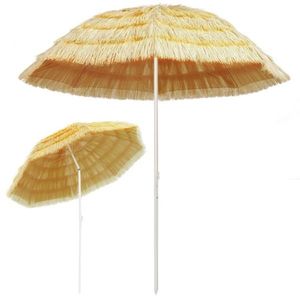 vidaXL Umbrelă de plajă, natural, 240 cm, stil hawaiian imagine