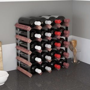 vidaXL Suport sticle de vin, 20 sticle, maro, lemn masiv de pin imagine