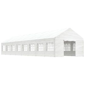 vidaXL Foișor cu acoperiș, alb, 17, 84x4, 08x3, 22 m, polietilenă imagine