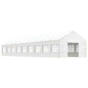 vidaXL Foișor cu acoperiș, alb, 20, 07x4, 08x3, 22 m, polietilenă imagine