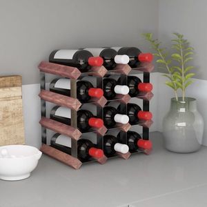 vidaXL Suport de vinuri, 12 sticle, maro, lemn masiv de pin imagine