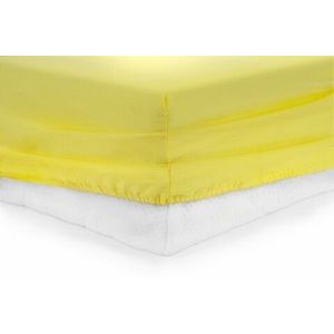 Cearceaf de pat cu elastic Yellow Heinner, 140x200 cm, 100% bumbac, galben imagine