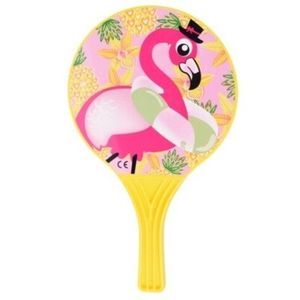 Set ping pong pentru plaja Flamingo, 3 piese, 23x38 cm, polipropilena, galben imagine