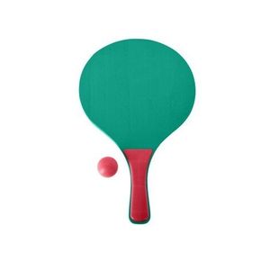 Set ping pong pentru plaja, 3 piese, lemn, rosu/verde imagine