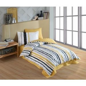Lenjerie de pat pentru o persoana, 3 piese, 160x220 cm, 100% bumbac poplin, Hobby, Trend, portocaliu imagine