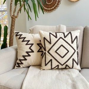 Set perne decorative , Ethnic Pillow Set With İnsert, Bumbac, Maro imagine