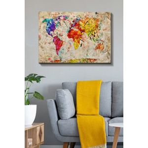 Tablou decorativ, Kanvas Tablo (70 x 100), Canvas, Lemn, Multicolor imagine