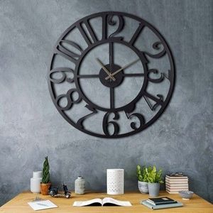 Ceas de perete, Circle XL, Metal, Dimensiune: 70 x 70 cm, Negru imagine