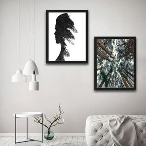 Set 2 tablouri decorative, Pine Woman Set, PAL, Hartie, Multicolor imagine