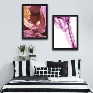 Set 2 tablouri decorative, Soft Pink Set, PAL, Hartie, Multicolor imagine