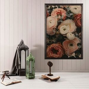 Tablou decorativ, Roses, Lemn, Lemn, Multicolor imagine