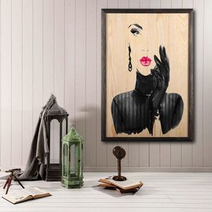 Tablou decorativ, Woman Silhouette, Lemn, Lemn, Multicolor imagine