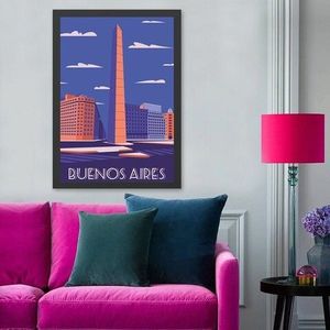 Tablou decorativ, Buenos Aires (35 x 45), MDF , Polistiren, Multicolor imagine
