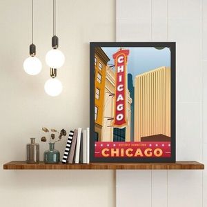 Tablou decorativ, Chicago (35 x 45), MDF , Polistiren, Multicolor imagine