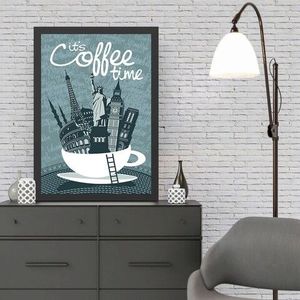 Tablou decorativ, Coffee Time (35 x 45), MDF , Polistiren, Multicolor imagine