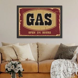 Tablou decorativ, Gas (35 x 45), MDF , Polistiren, Roșu / Muștar / Negru imagine