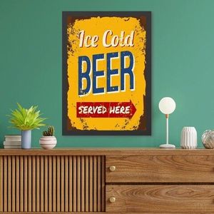 Tablou decorativ, Ice Cold Beer (35 x 45), MDF , Polistiren, Multicolor imagine