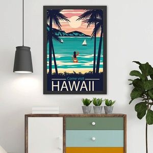 Tablou decorativ, Hawaii 2 (35 x 45), MDF , Polistiren, Multicolor imagine