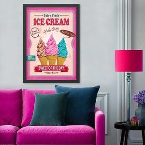 Tablou decorativ, Ice Cream (35 x 45), MDF , Polistiren, Multicolor imagine