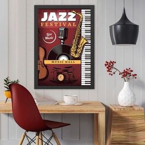 Tablou decorativ, Jazz Festival (35 x 45), MDF , Polistiren, Multicolor imagine