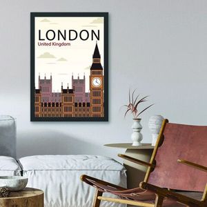 Tablou decorativ, London 3 (35 x 45), MDF , Polistiren, Multicolor imagine