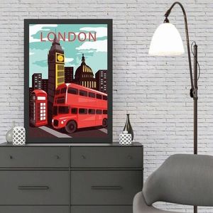 Tablou decorativ, London 8 (35 x 45), MDF , Polistiren, Multicolor imagine