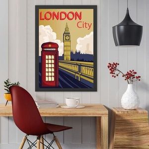 Tablou decorativ, London City (35 x 45), MDF , Polistiren, Multicolor imagine