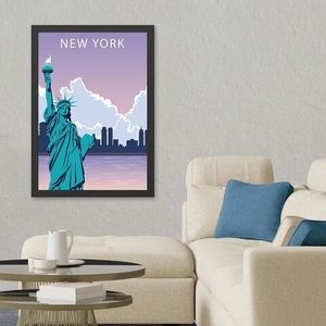 Tablou decorativ, New York 2 (35 x 45), MDF , Polistiren, Multicolor imagine