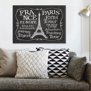 Tablou decorativ, Paris 2 (35 x 45), MDF , Polistiren, Alb/Negru imagine