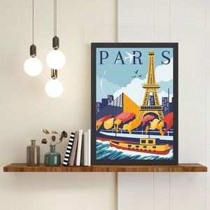 Tablou decorativ, Paris 4 (35 x 45), MDF , Polistiren, Multicolor imagine