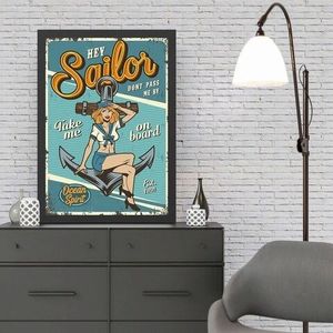 Tablou decorativ, Sailor (35 x 45), MDF , Polistiren, Multicolor imagine