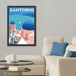 Tablou decorativ, Santorini (35 x 45), MDF , Polistiren, Multicolor imagine