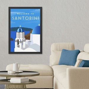 Tablou decorativ, Santorini 3 (35 x 45), MDF , Polistiren, Multicolor imagine
