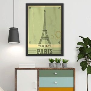 Tablou decorativ, Travel To Paris (35 x 45), MDF , Polistiren, Verde imagine