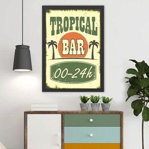Tablou decorativ, Tropical Bar (35 x 45), MDF , Polistiren, Multicolor imagine