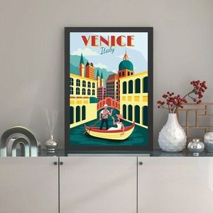 Tablou decorativ, Venice (35 x 45), MDF , Polistiren, Multicolor imagine