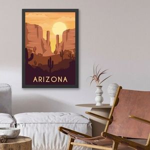 Tablou decorativ, Arizona (40 x 55), MDF , Polistiren, Multicolor imagine
