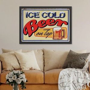 Tablou decorativ, Ice Cold Beer On Tap (40 x 55), MDF , Polistiren, Multicolor imagine