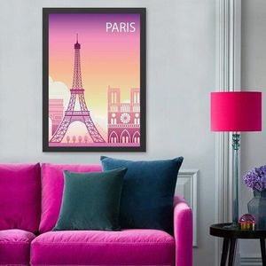 Tablou decorativ, Paris 3 (40 x 55), MDF , Polistiren, Multicolor imagine