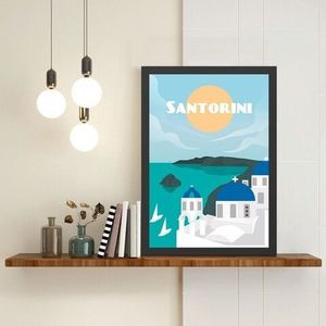 Tablou decorativ, Santorini 2 (40 x 55), MDF , Polistiren, Multicolor imagine