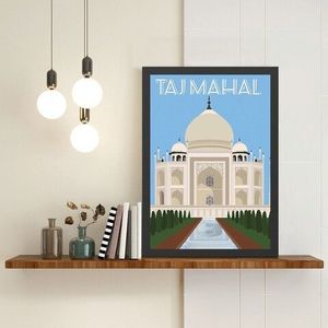 Tablou decorativ, Taj Mahal (40 x 55), MDF , Polistiren, Multicolor imagine