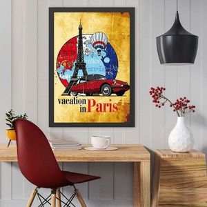 Tablou decorativ, Vacation In Paris (40 x 55), MDF , Polistiren, Multicolor imagine