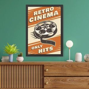 Tablou decorativ, Retro Cinema 3 (55 x 75), MDF , Polistiren, Multicolor imagine