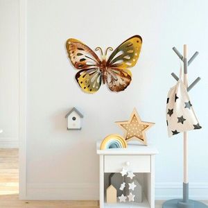 Decoratiune de perete, Farfalla 3, Metal, Dimensiune: 29 x 22 cm, Multicolor imagine