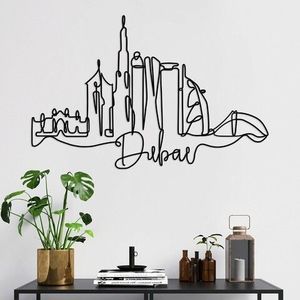 Decoratiune de perete, Dubai, Metal, Grosime: 2 mm, Negru imagine