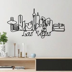 Decoratiune de perete, Las Vegas, Metal, Grosime: 2 mm, Negru imagine
