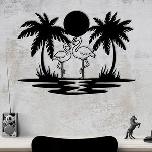 Decoratiune de perete, Havai, Metal, Dimensiune: 60 x 42 cm, Negru imagine