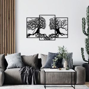 Decoratiune de perete, Love Tree, Metal, Dimensiune: 116 x 71 cm, Negru imagine